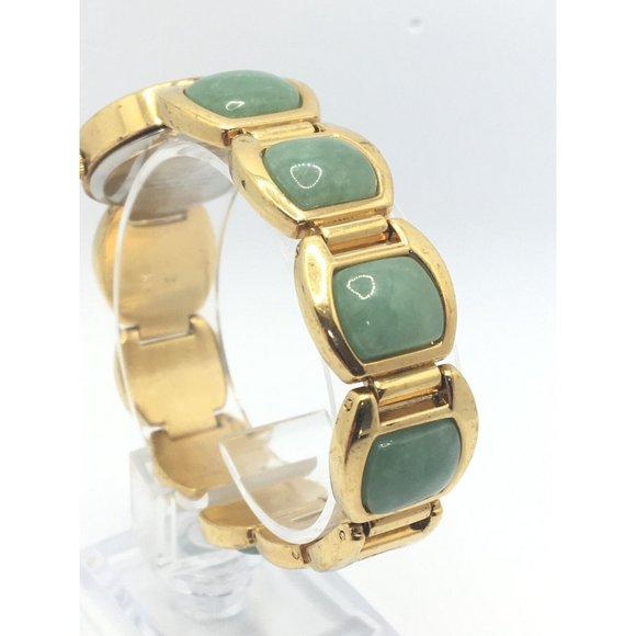 Main Line Time Gemstone 6 1/2" Watch ~GOLD TONE~Mother of Pearl Dial New Battery - Picture 2 of 11